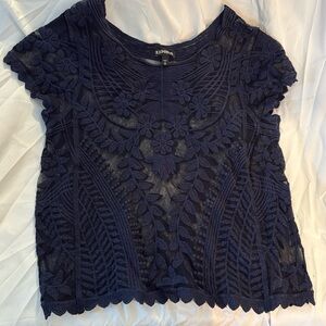 Jacquard navy express top medium